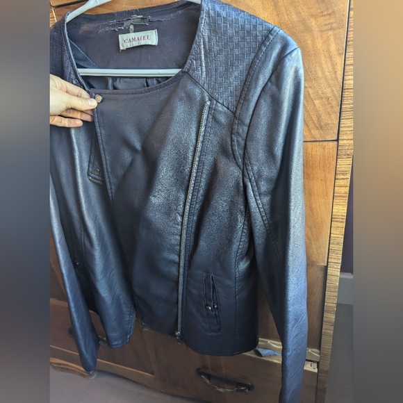 Faux Leather blue Jacket - Picture 4 of 6